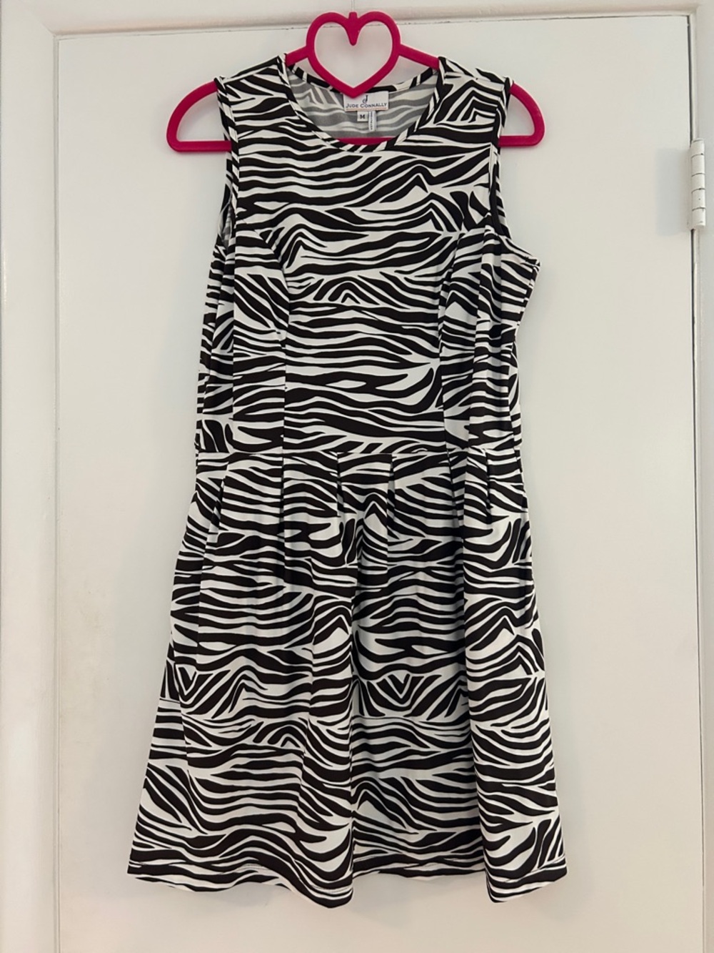 Jude Connally Black & White Zebra Dress, M